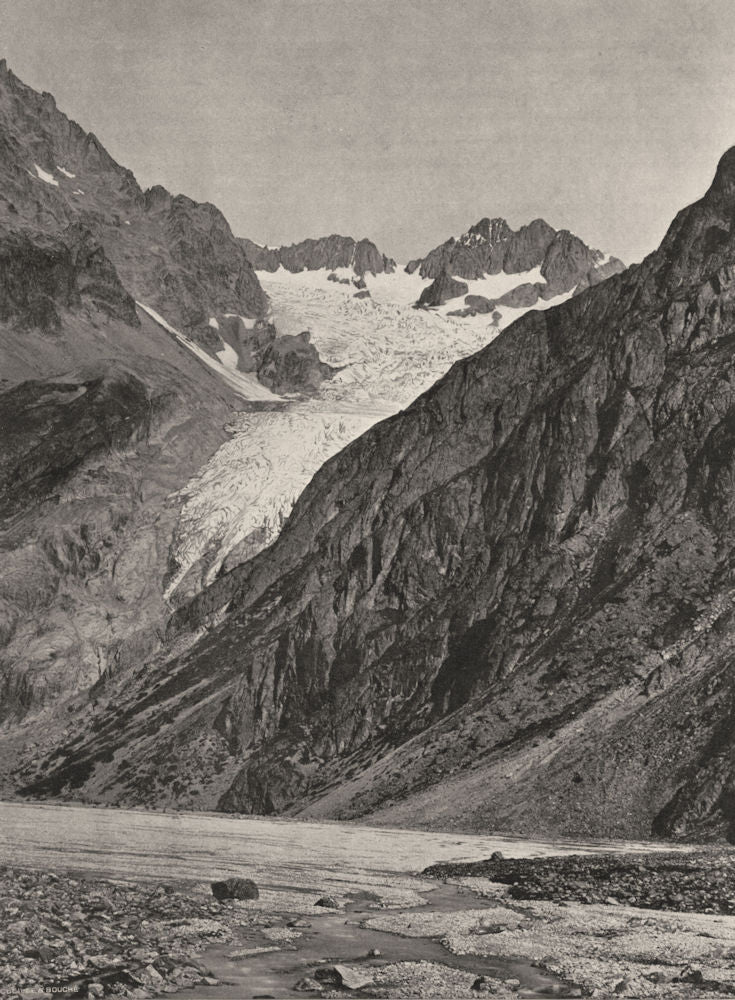 HAUTES-ALPES. Le glacier Blanc 1904 old antique vintage print picture